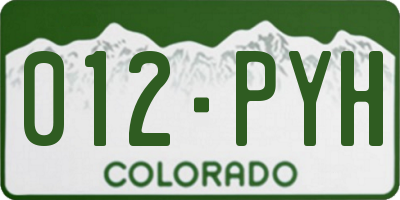 CO license plate 012PYH