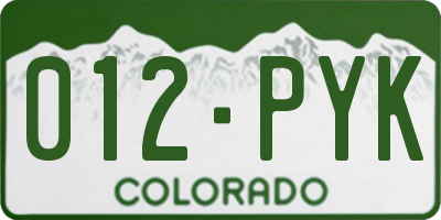 CO license plate 012PYK