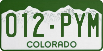 CO license plate 012PYM