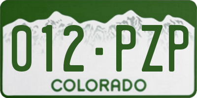 CO license plate 012PZP