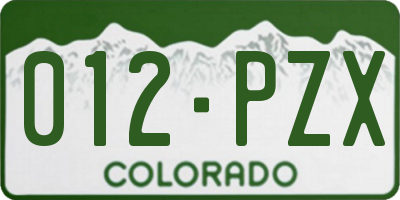 CO license plate 012PZX