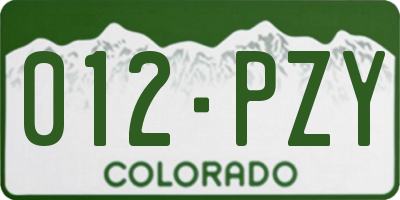 CO license plate 012PZY