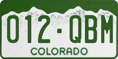 CO license plate 012QBM