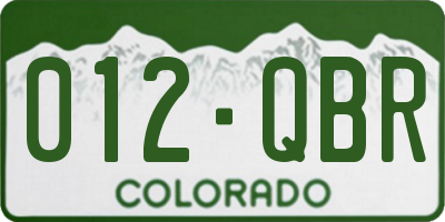 CO license plate 012QBR
