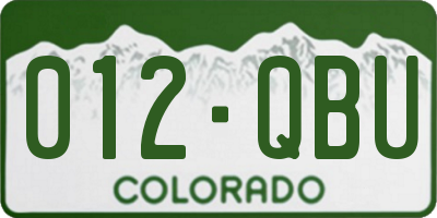 CO license plate 012QBU