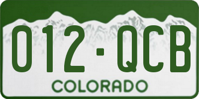CO license plate 012QCB