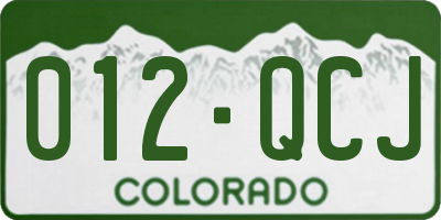 CO license plate 012QCJ