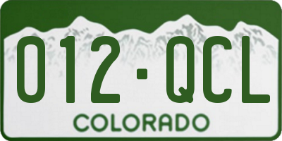 CO license plate 012QCL