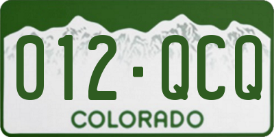 CO license plate 012QCQ