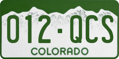 CO license plate 012QCS