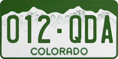 CO license plate 012QDA