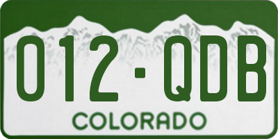 CO license plate 012QDB