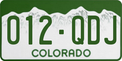 CO license plate 012QDJ