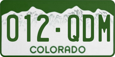 CO license plate 012QDM