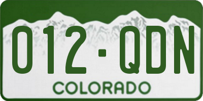 CO license plate 012QDN