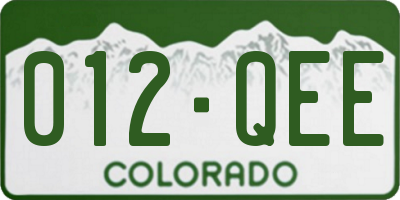CO license plate 012QEE
