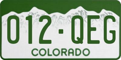 CO license plate 012QEG