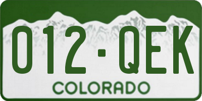CO license plate 012QEK
