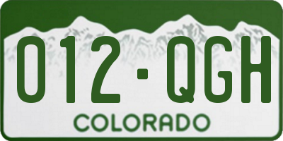 CO license plate 012QGH
