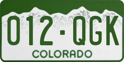 CO license plate 012QGK