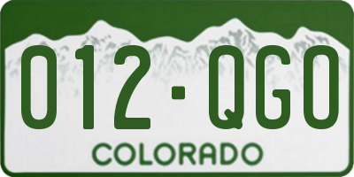 CO license plate 012QGO