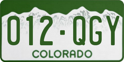 CO license plate 012QGY