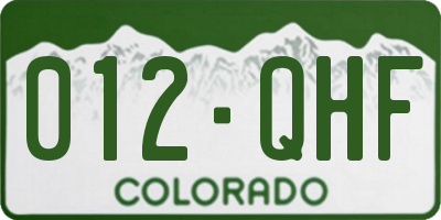 CO license plate 012QHF