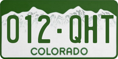 CO license plate 012QHT