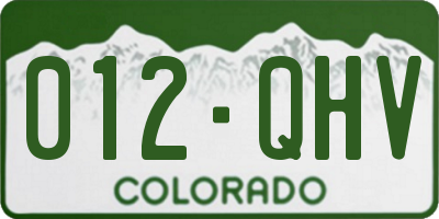 CO license plate 012QHV