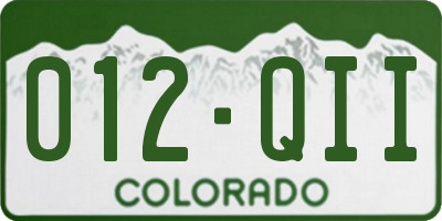 CO license plate 012QII