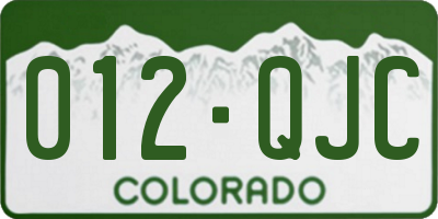 CO license plate 012QJC