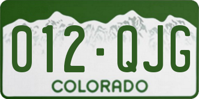 CO license plate 012QJG