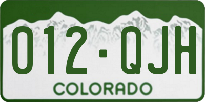 CO license plate 012QJH