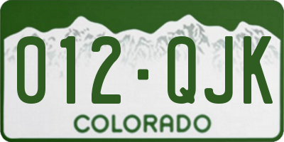 CO license plate 012QJK