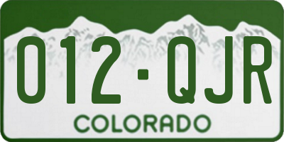 CO license plate 012QJR