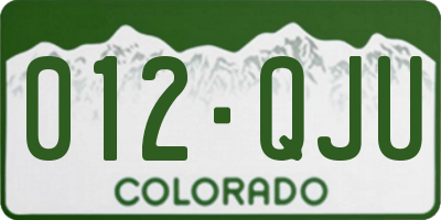 CO license plate 012QJU