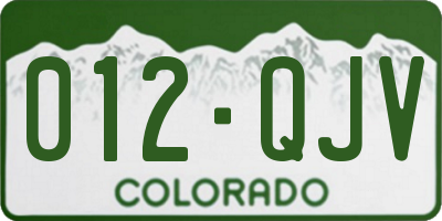 CO license plate 012QJV