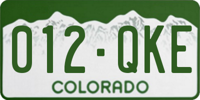 CO license plate 012QKE