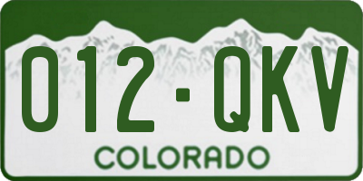 CO license plate 012QKV
