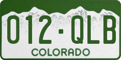 CO license plate 012QLB
