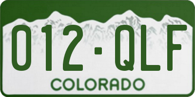 CO license plate 012QLF