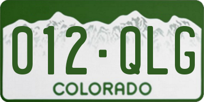 CO license plate 012QLG