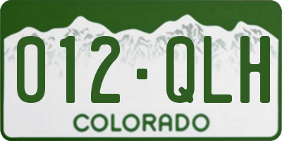 CO license plate 012QLH