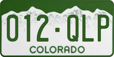 CO license plate 012QLP