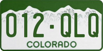 CO license plate 012QLQ