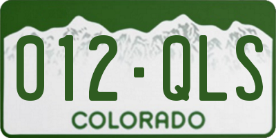CO license plate 012QLS