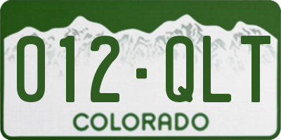 CO license plate 012QLT