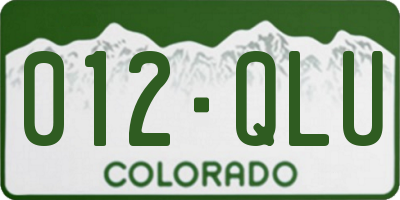 CO license plate 012QLU