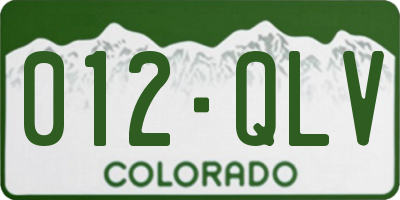 CO license plate 012QLV