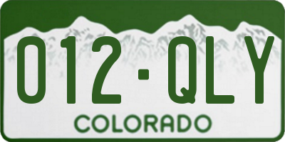 CO license plate 012QLY